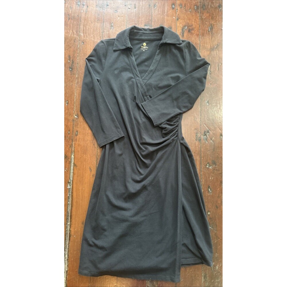 Spartina 449 dress Wrap Long Sleeve Black XS Peru Comfort